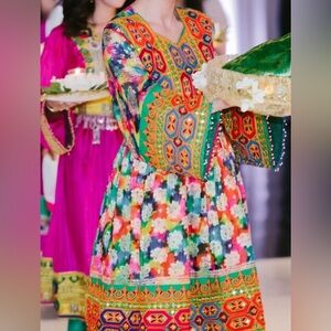 Vibrant Multicolor Long Sleeve Dress